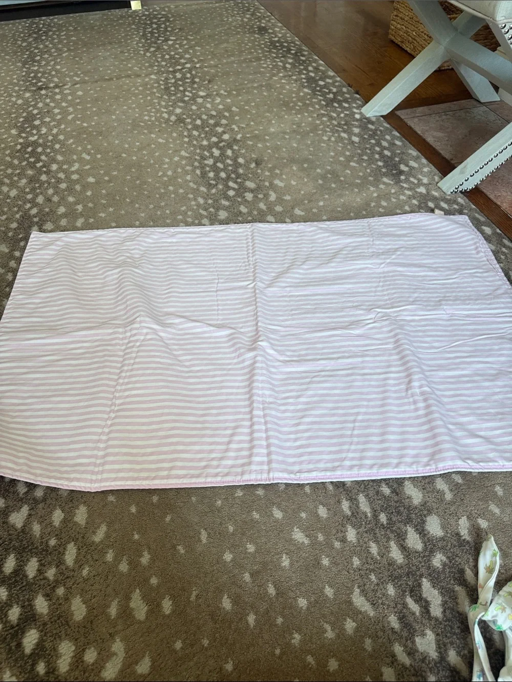 Striped Pink and White Bedding Throw